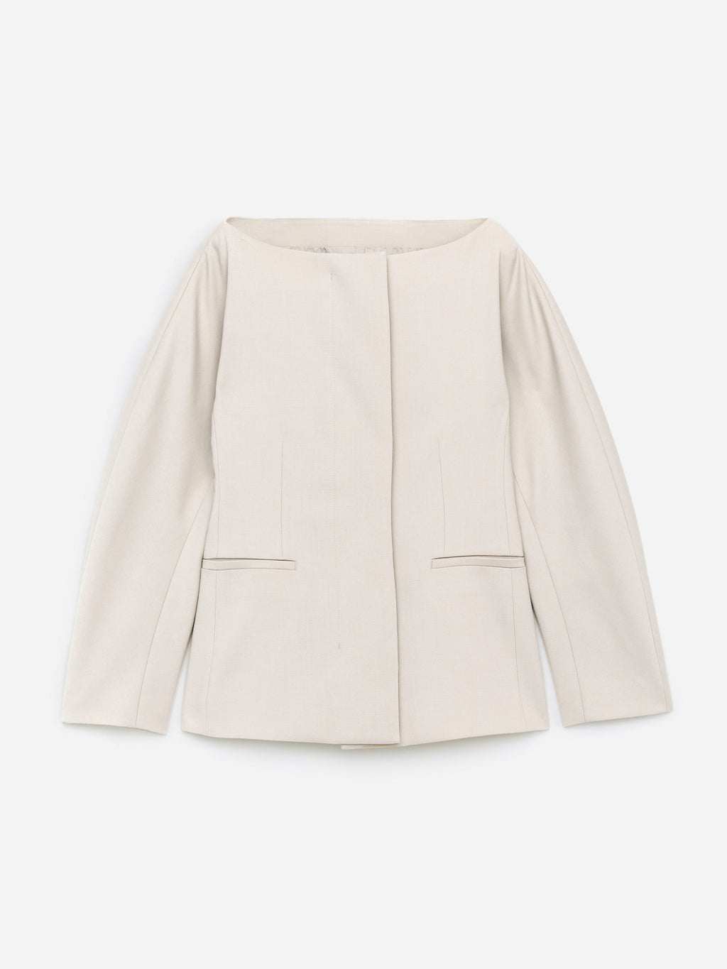 Open-Neck Blazer - Beige