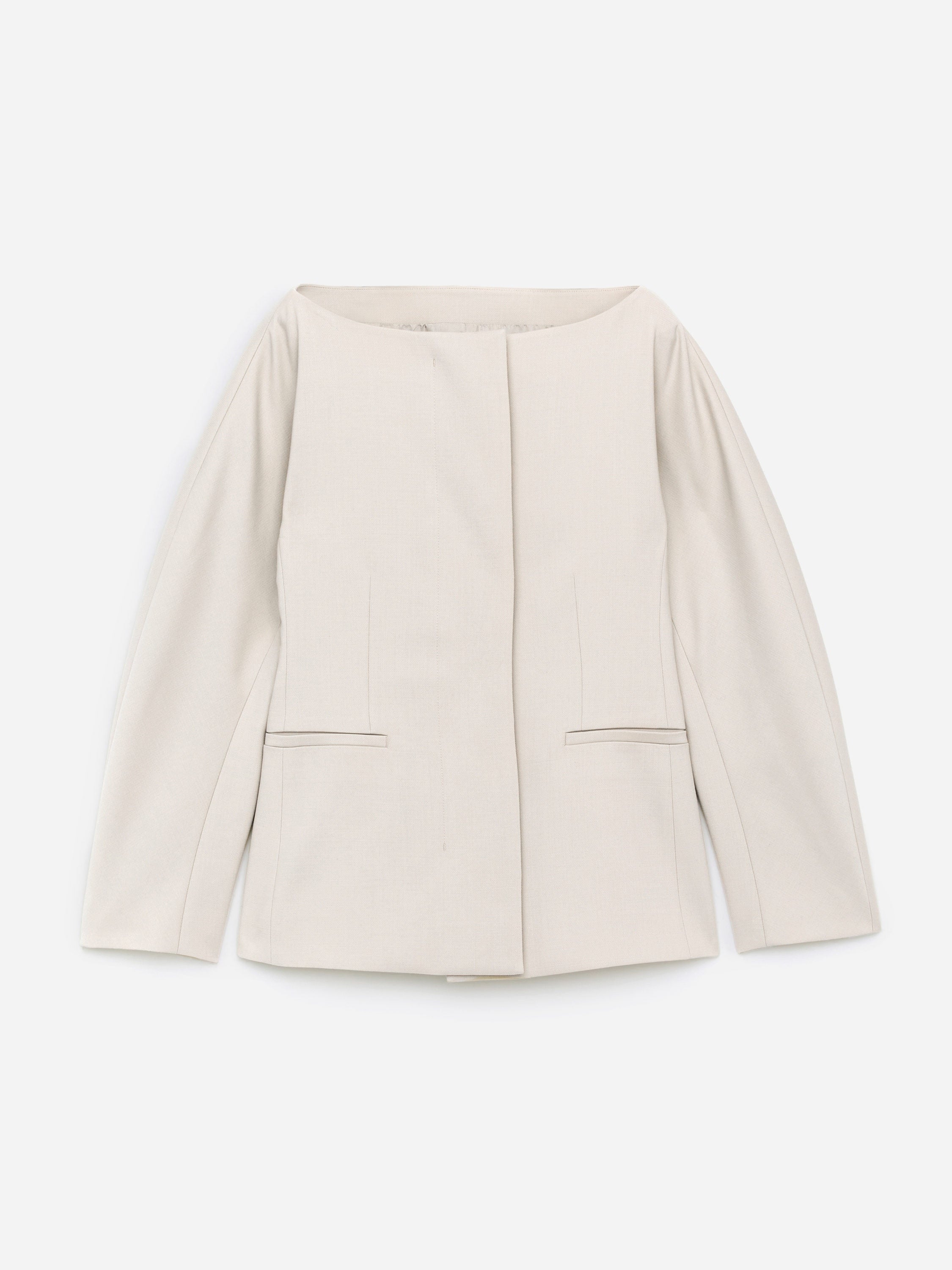 Open-Neck Blazer - Beige