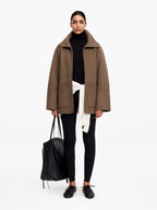 Double-Face Wool Blend Jacket - Brown