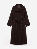 Oversized Wool-Blend Coat - Brown