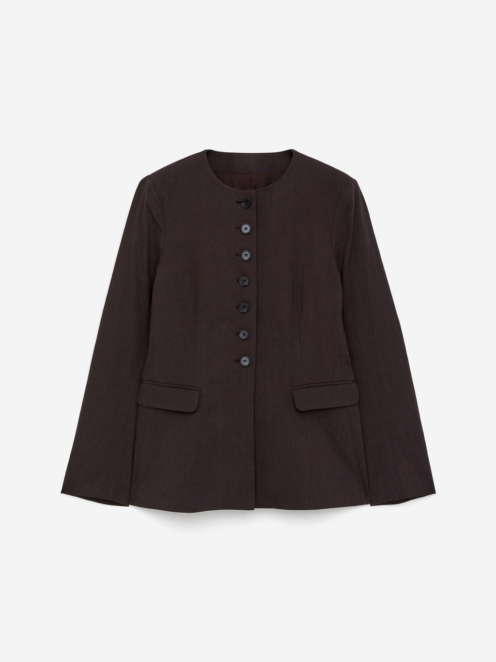 Linen-Blend Blazer - Brown
