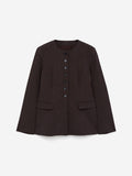 Linen-Blend Blazer - Brown