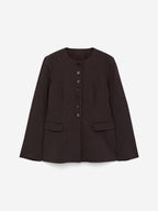 Linen-Blend Blazer - Brown