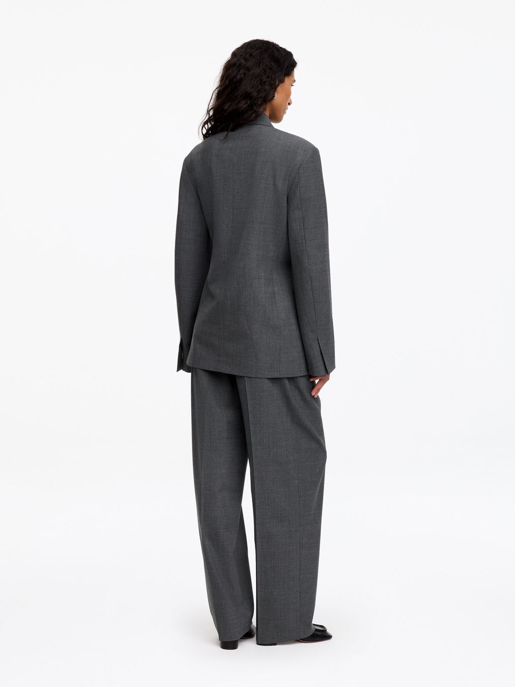 Wool-Blend Blazer - Grey - Image 4