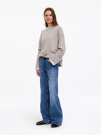 Oversized Pure Cashmere Jumper​ - Beige - Image 3