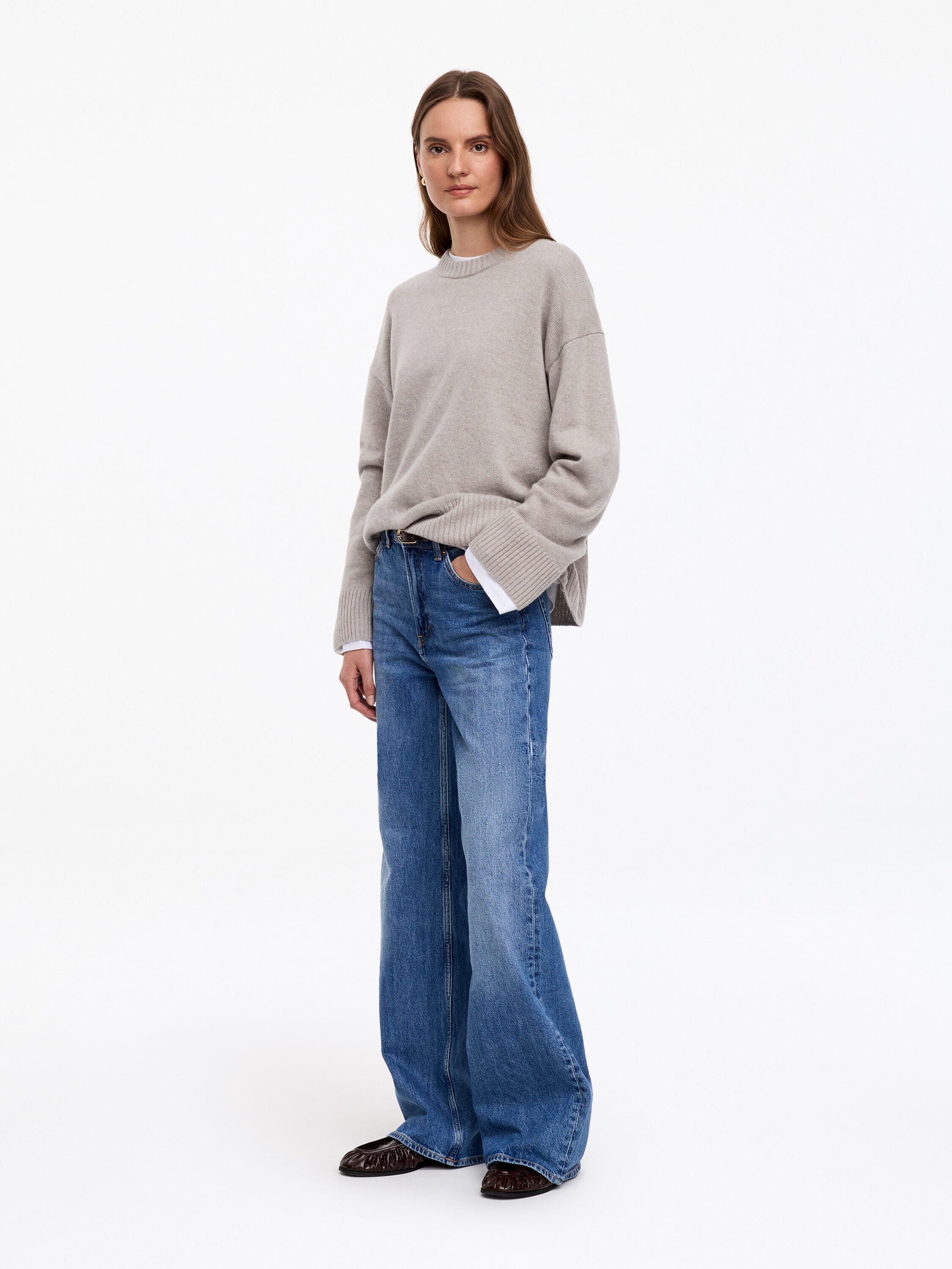Oversized Pure Cashmere Jumper​ - Beige - Image 3