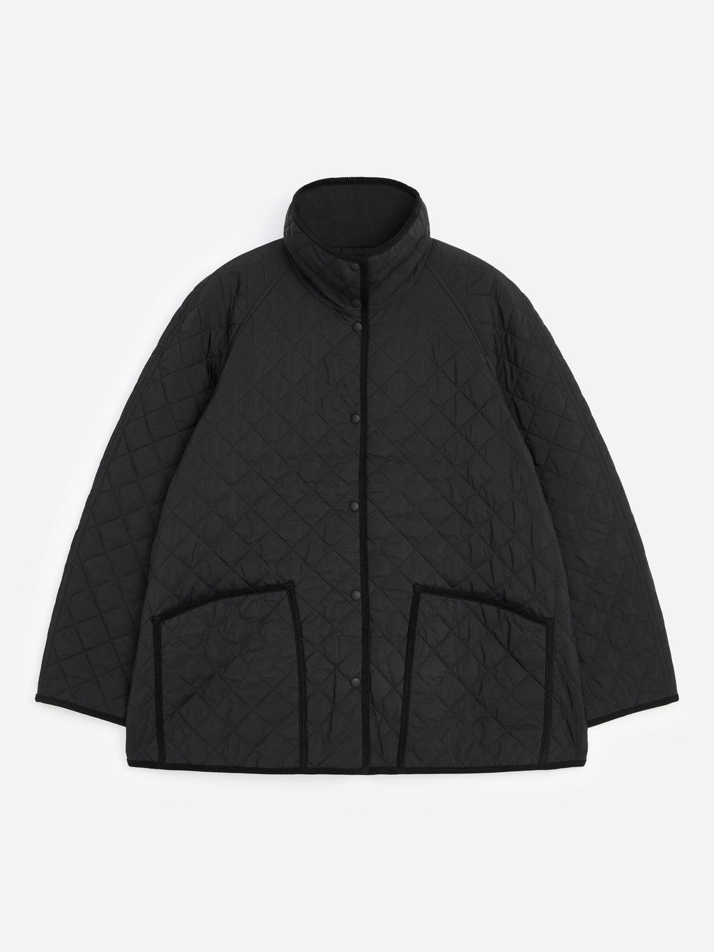 Relaxed Quilted Jacket - Black - Image 5