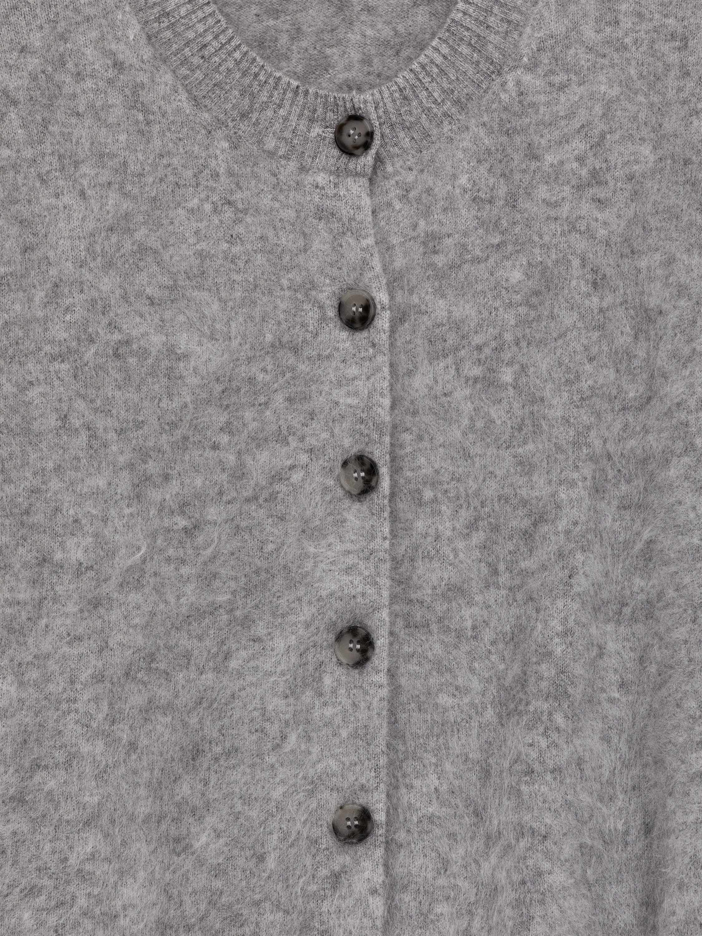 Pure Brushed-Cashmere Cardigan - Grey - Image 2