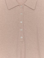 Cashmere-Wool Polo Jumper - Beige - Image 2