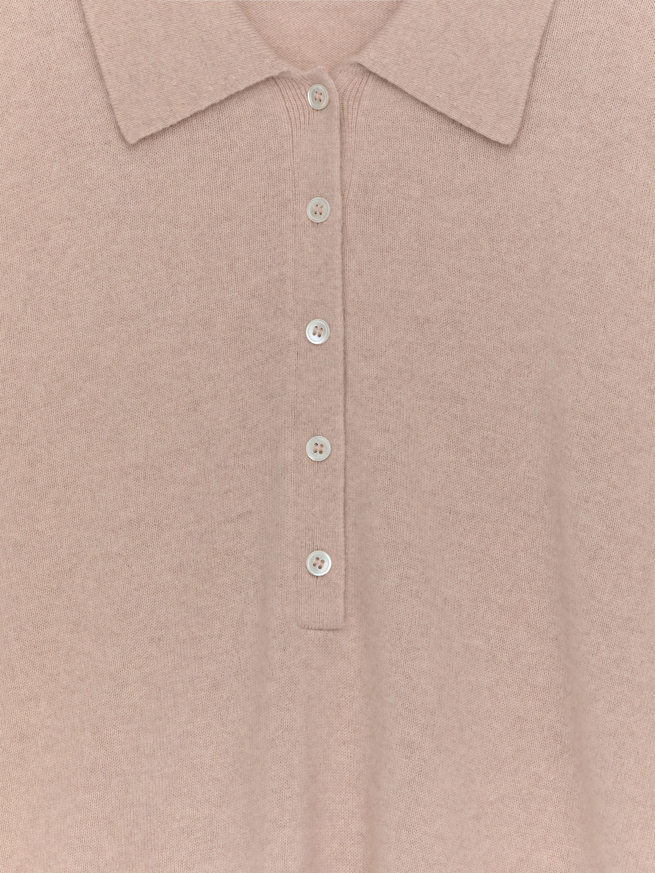 Cashmere-Wool Polo Jumper - Beige - Image 2