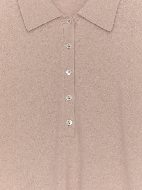 Cashmere-Wool Polo Jumper - Beige - Image 2