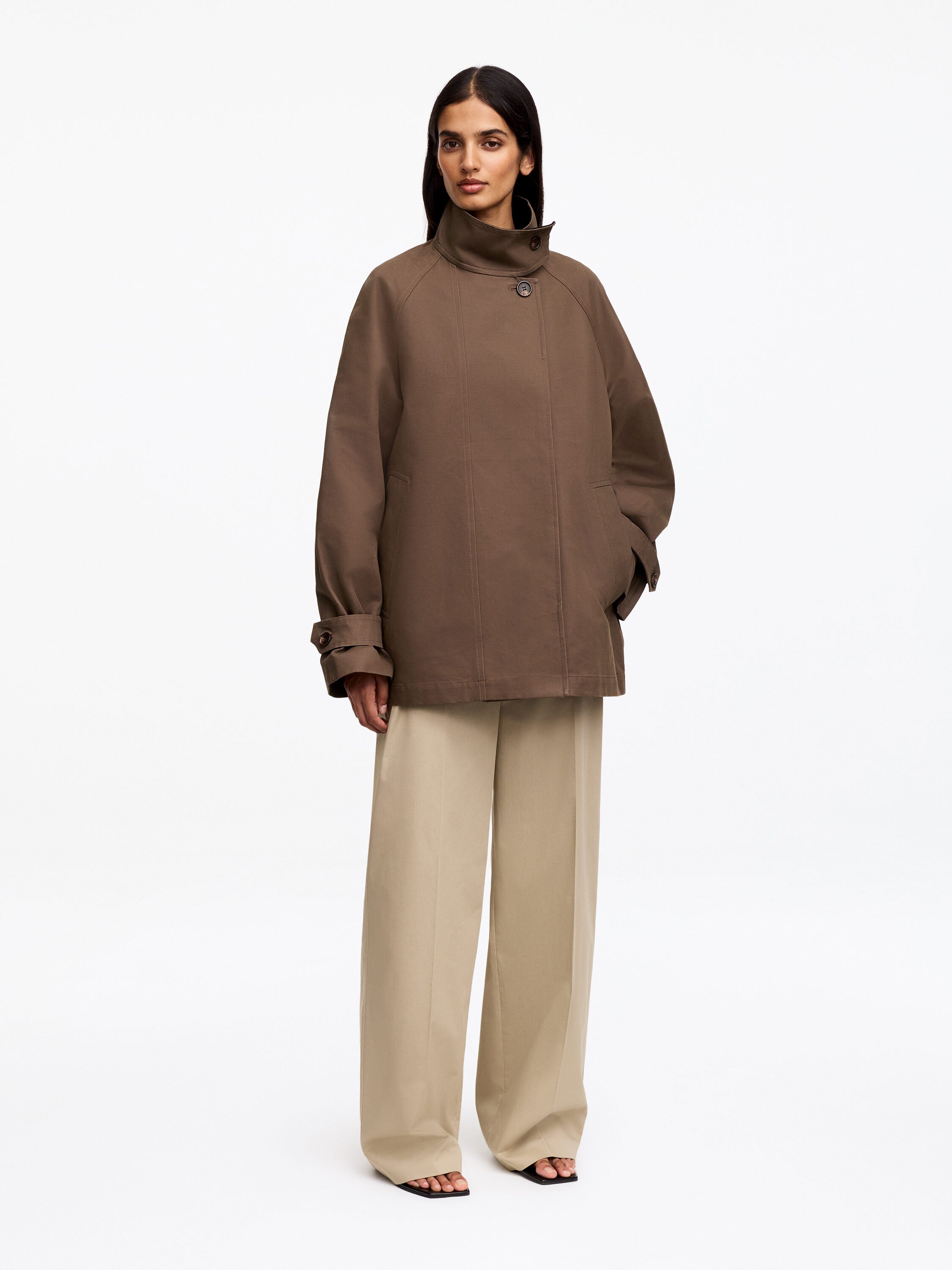 Relaxed Cotton Jacket - Beige - Image 2