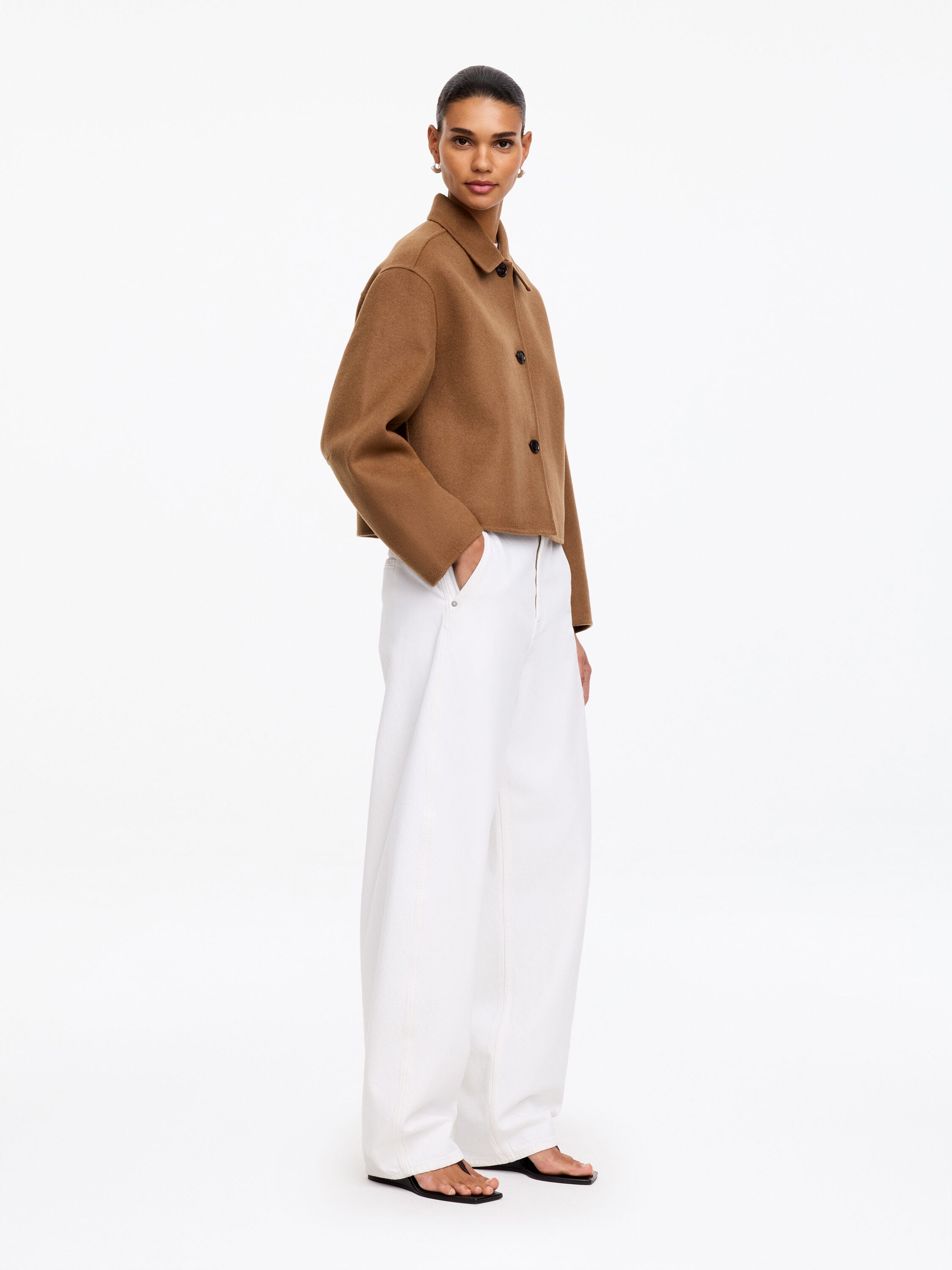 Wool-Blend Overshirt - Beige - Image 2