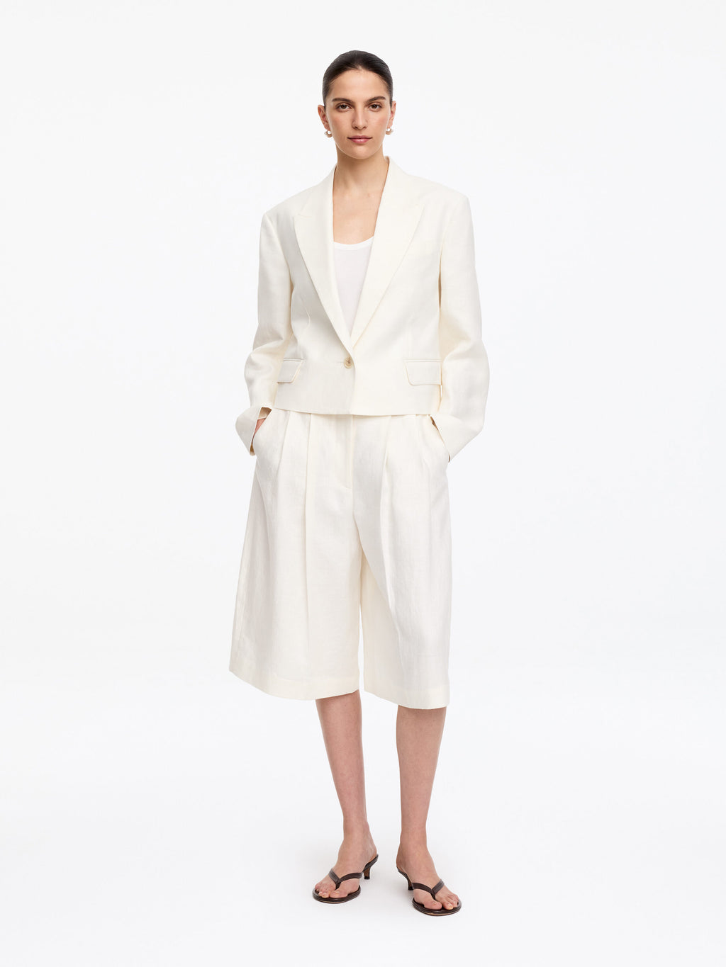 Linen Blazer - White