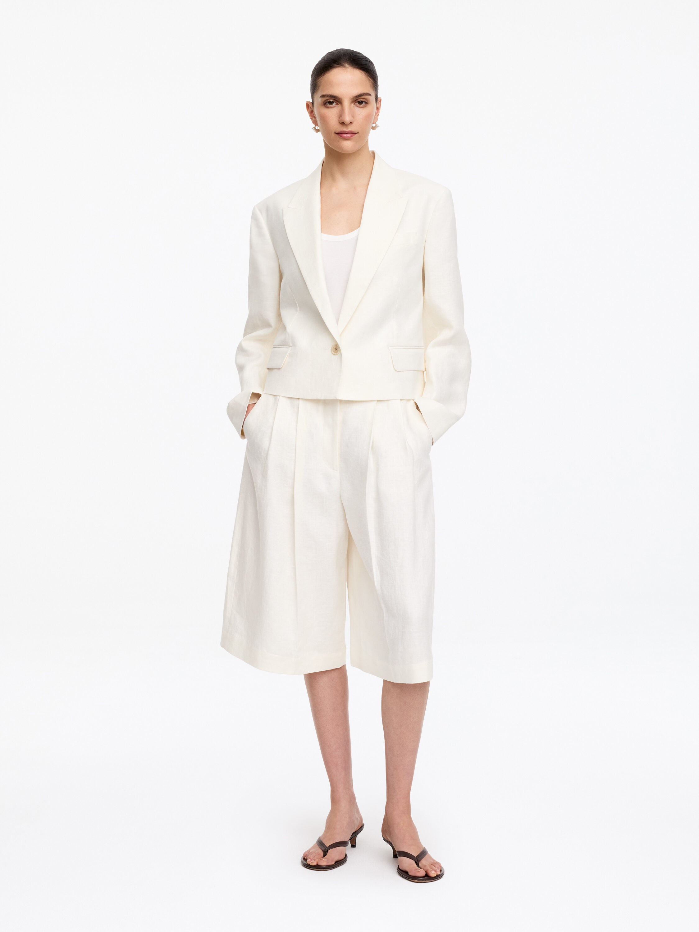 Linen Blazer - White