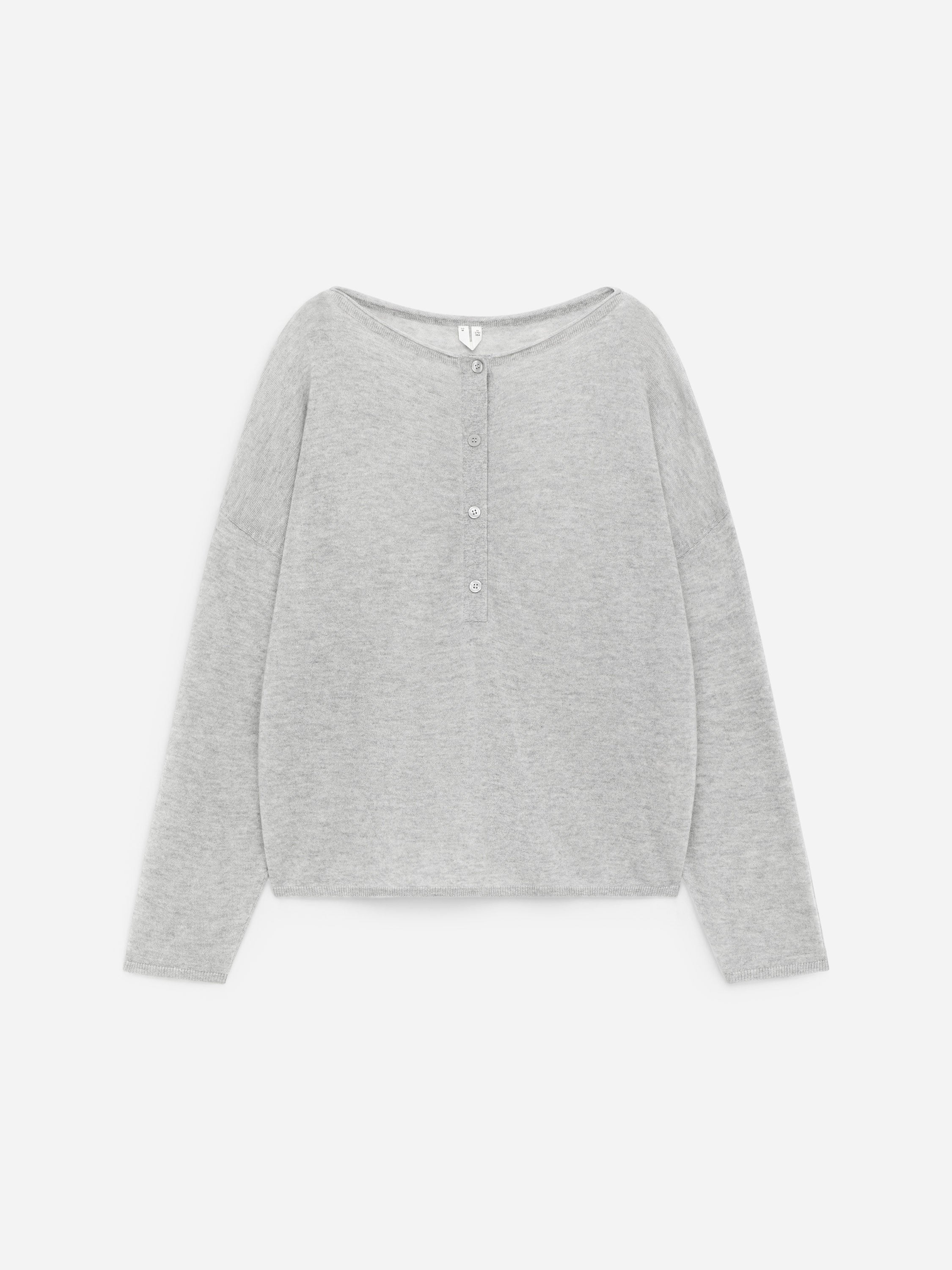 Pure Cashmere Boat-Neck Jumper - Grey
