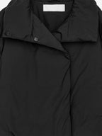 Upcycled Down High-Collar Jacket - Black - Image 3