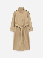 Scarf Trench Coat - Beige - Image 2