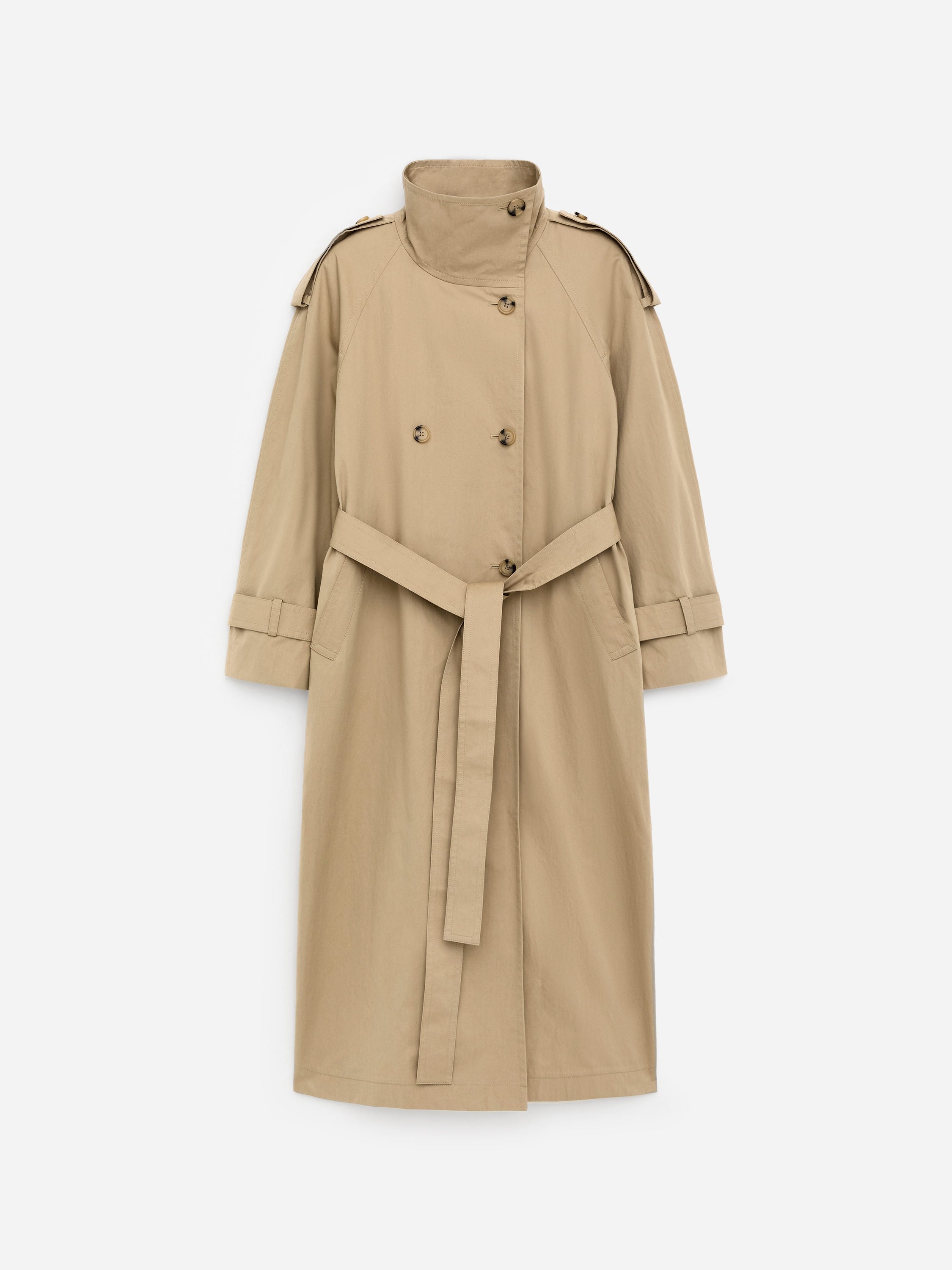 Scarf Trench Coat - Beige - Image 2