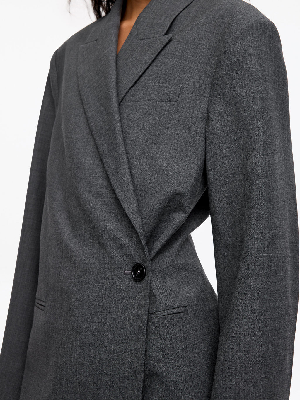 Wool-Blend Blazer - Grey - Image 5