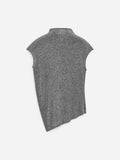 Pure Cashmere Draped Top - Grey