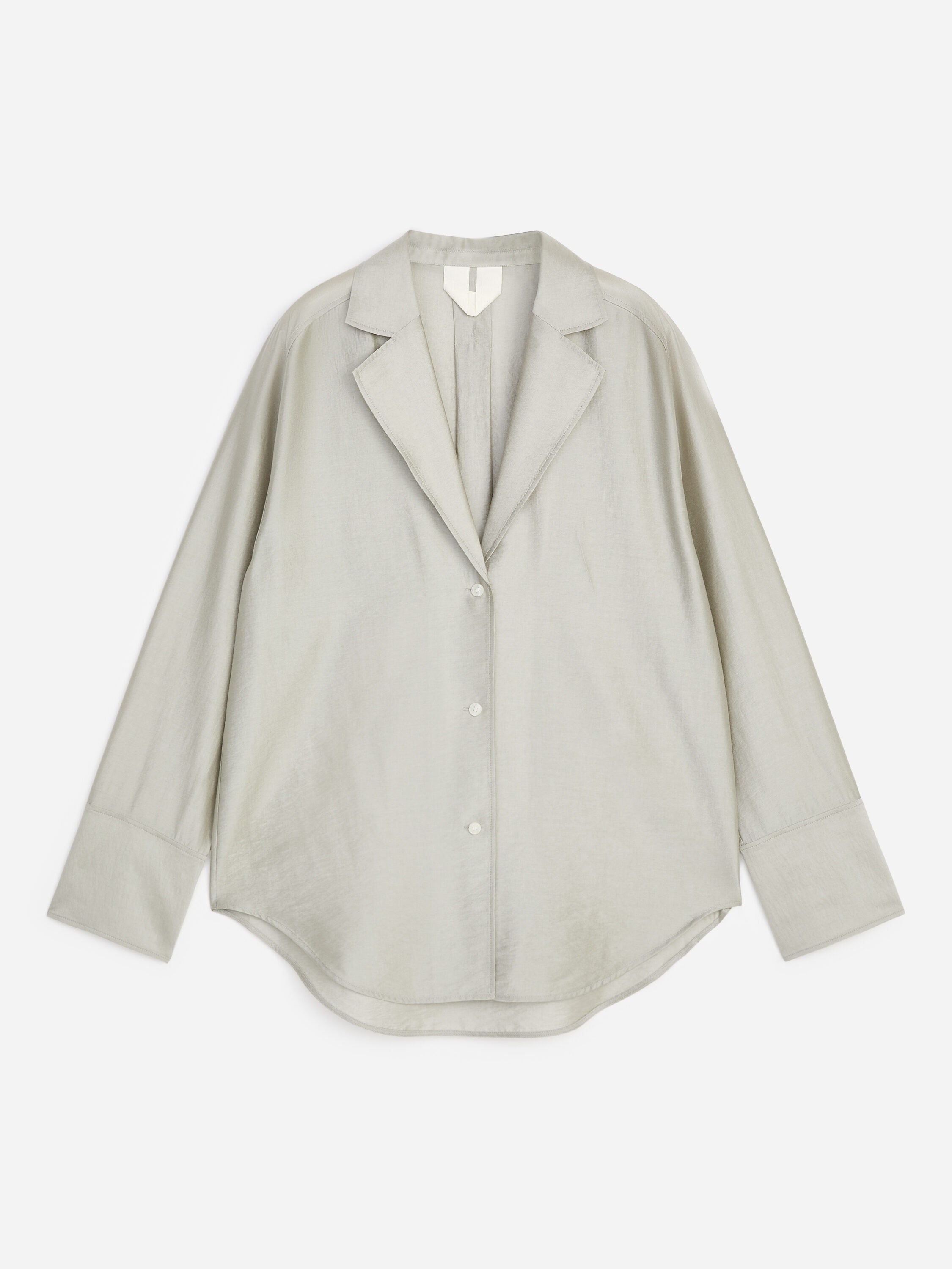 Tailored Shirt Blazer - Beige - Image 5
