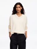 Relaxed Cashmere V-Neck Jumper - White