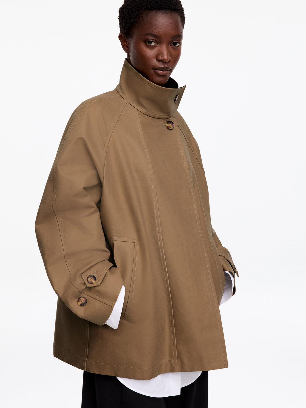 Corduroy-Collar Jacket - Brown - Image 4
