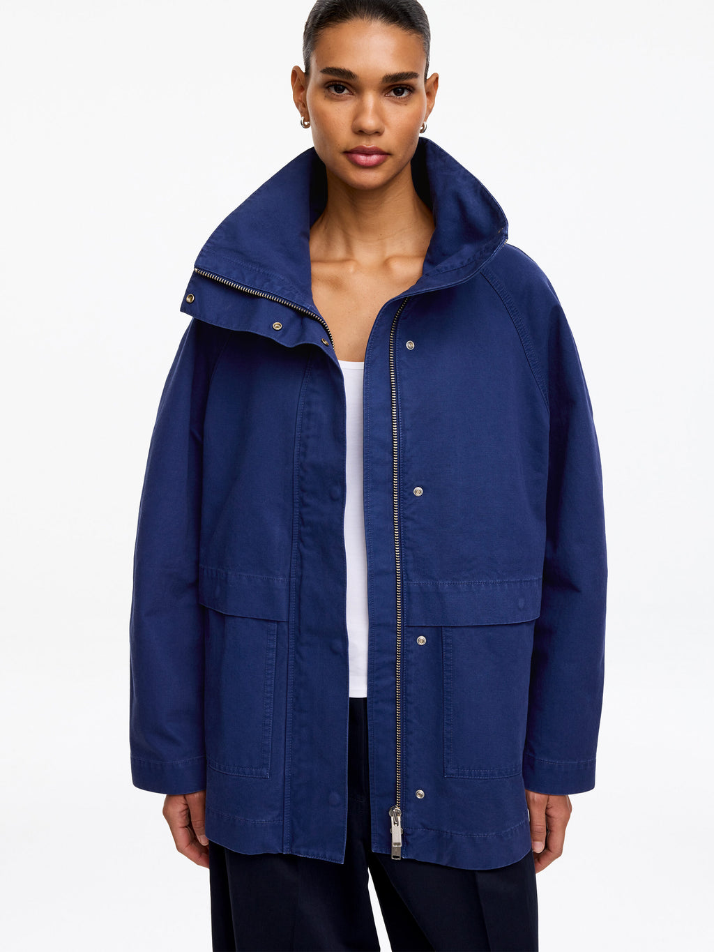 Cotton Workwear Jacket - Blue - Image 2