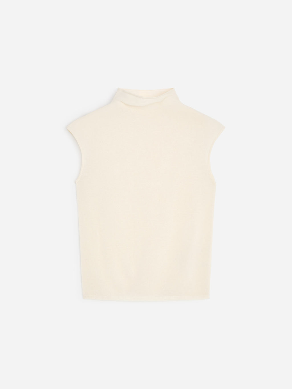 Pure Cashmere Mock-Neck Top - White - Image 5