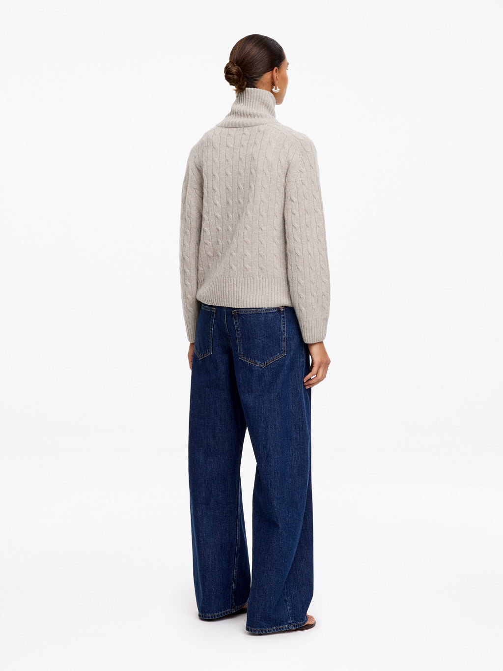 Half-Zip Cashmere Jumper - Beige - Image 4