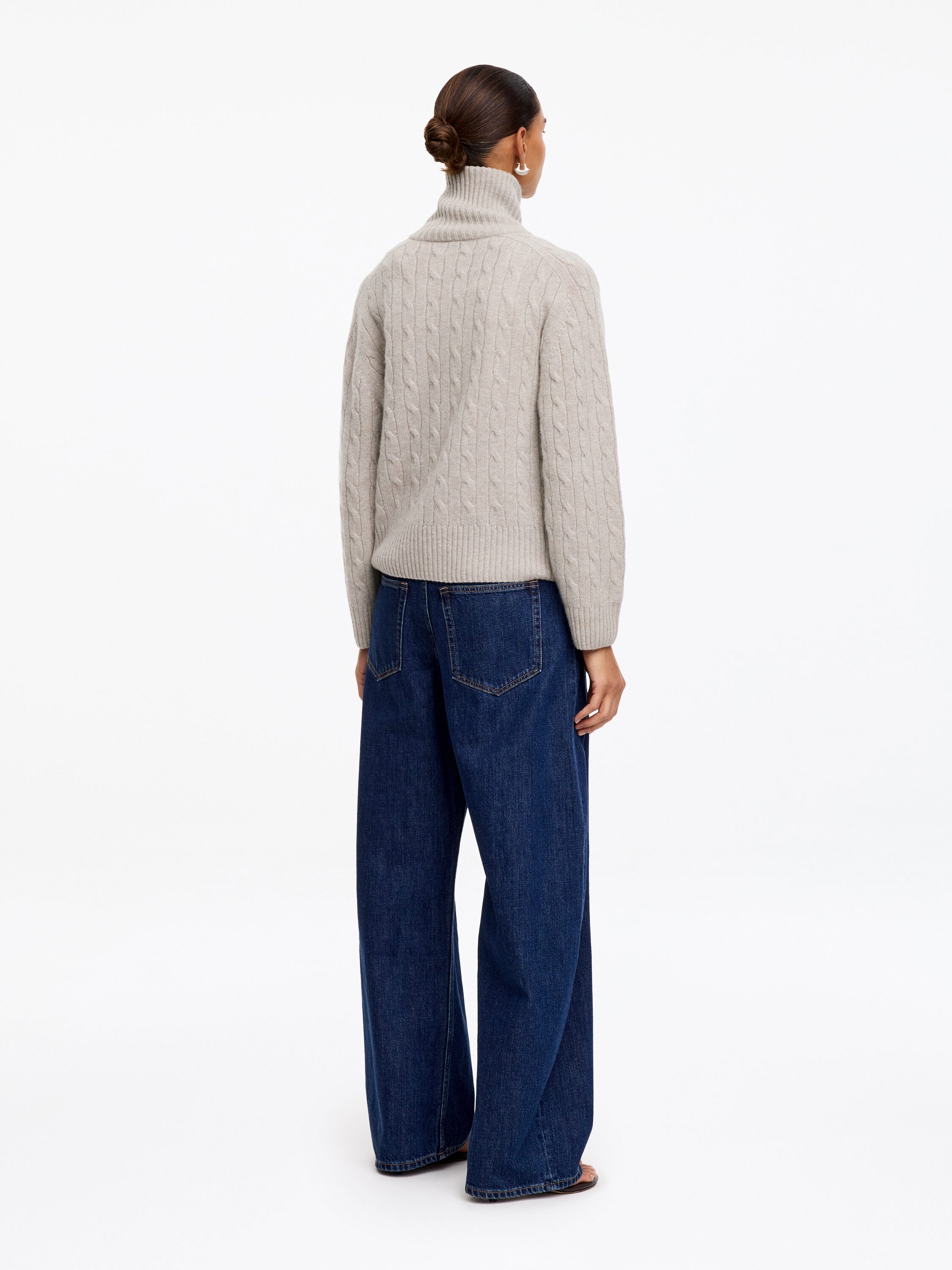 Half-Zip Cashmere Jumper - Beige - Image 4