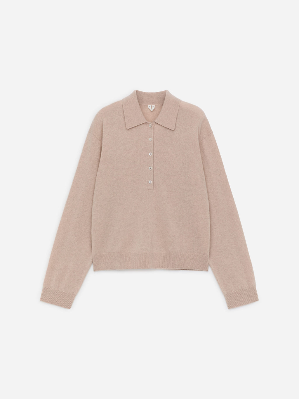 Cashmere-Wool Polo Jumper - Beige