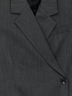 Wool-Blend Wrap Blazer - Grey - Image 2