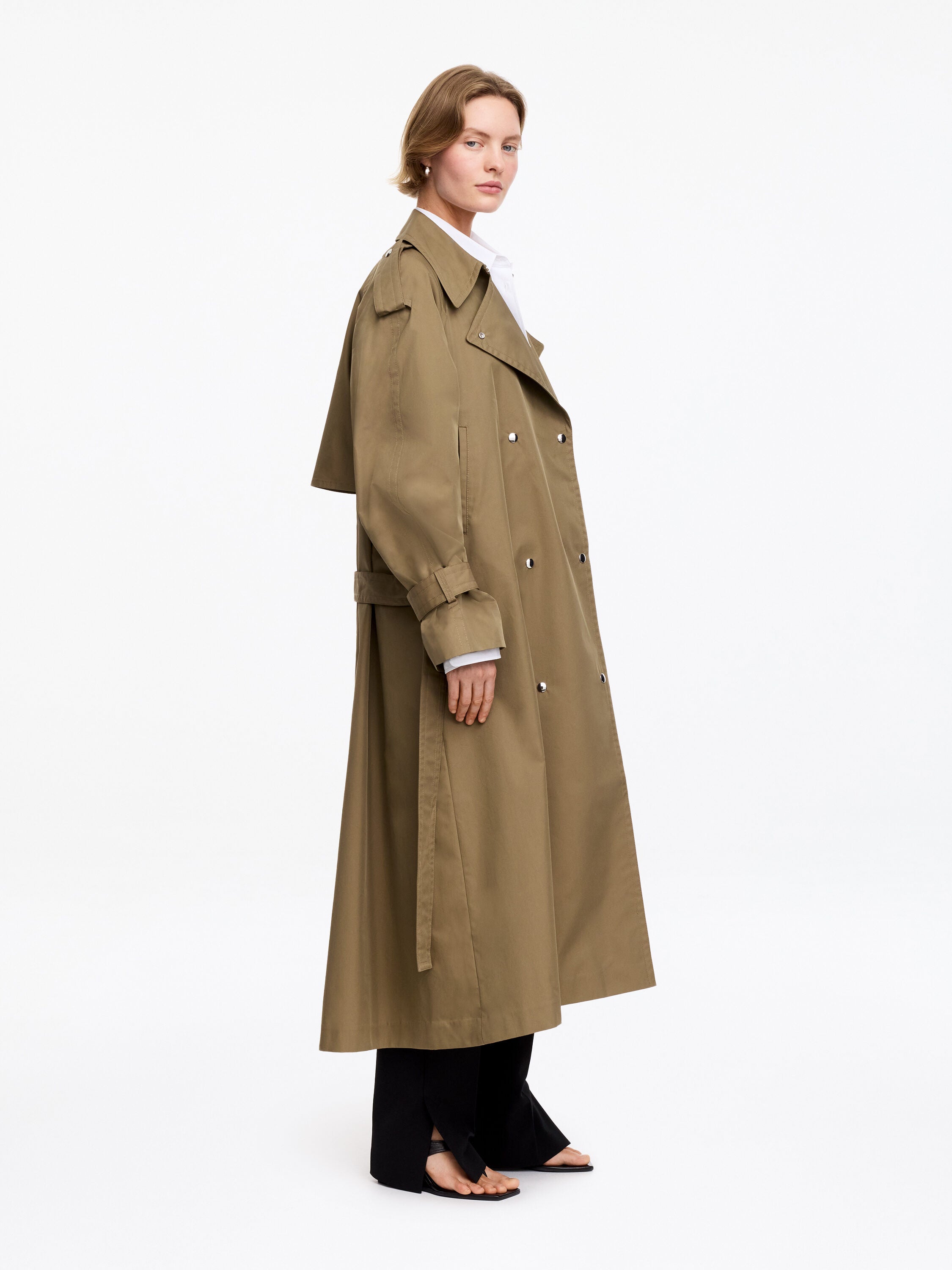 Relaxed Trench Coat - Beige - Image 3