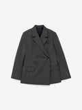 Wool-Blend Wrap Blazer - Grey