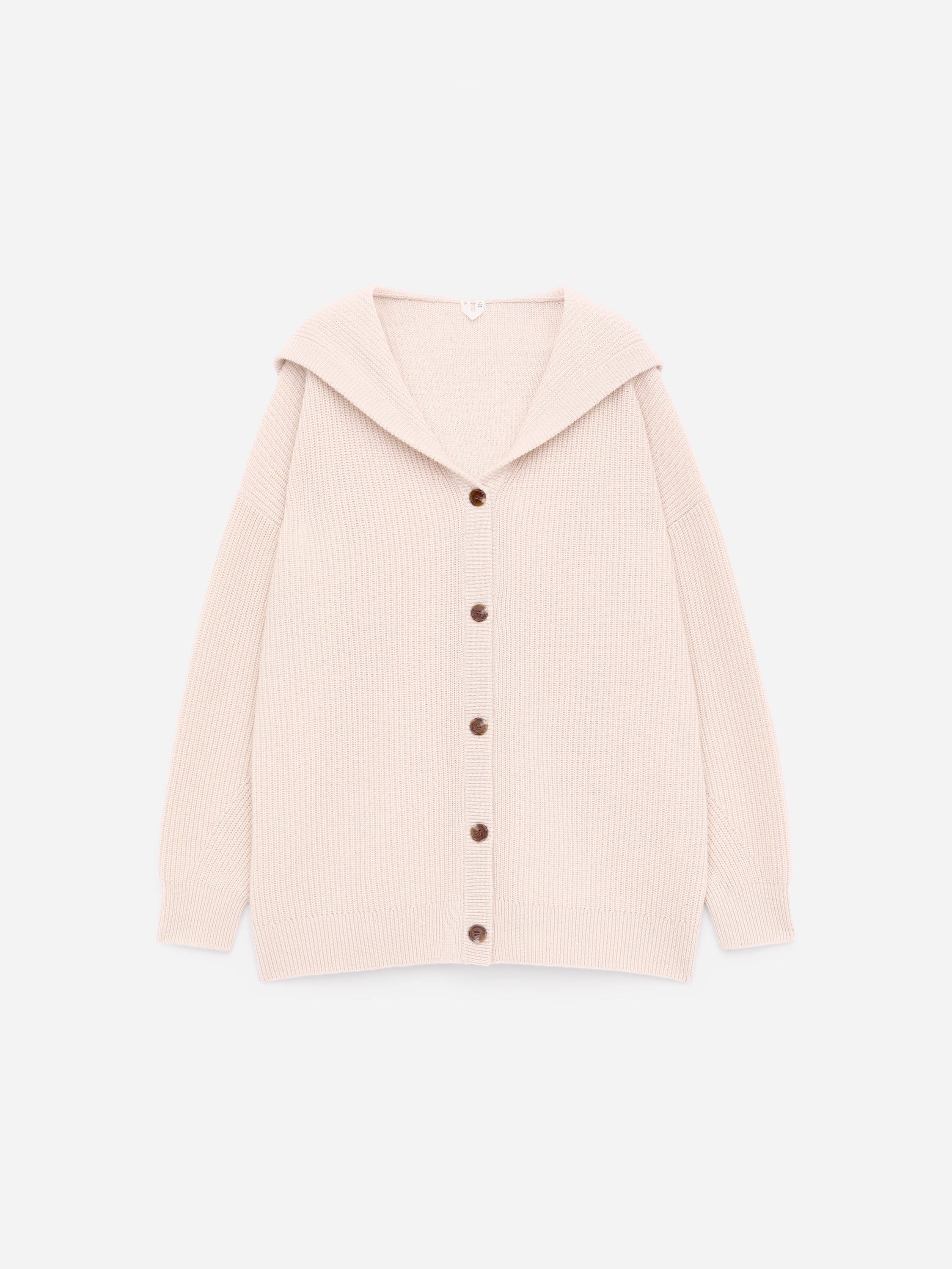 Cashmere-Wool Hooded Cardigan - Beige