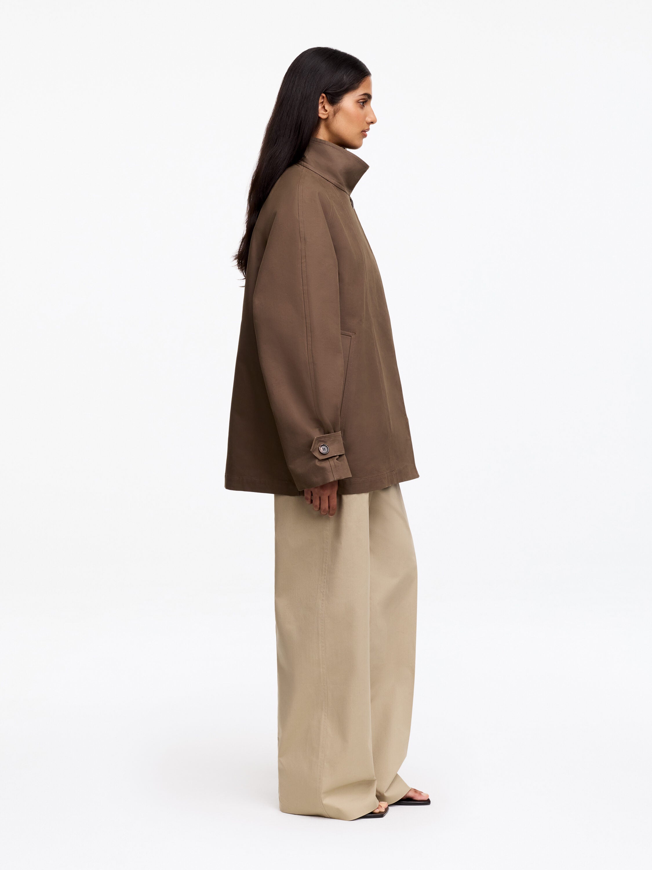 Relaxed Cotton Jacket - Beige - Image 4