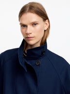 Funnel-Collar Cotton Jacket - Blue - Image 2