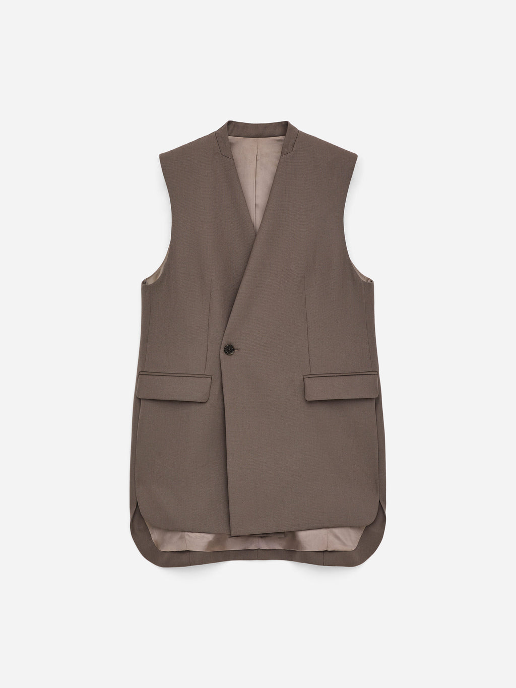 Tailored Wool-Blend Vest - Beige