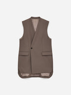 Tailored Wool-Blend Vest - Beige