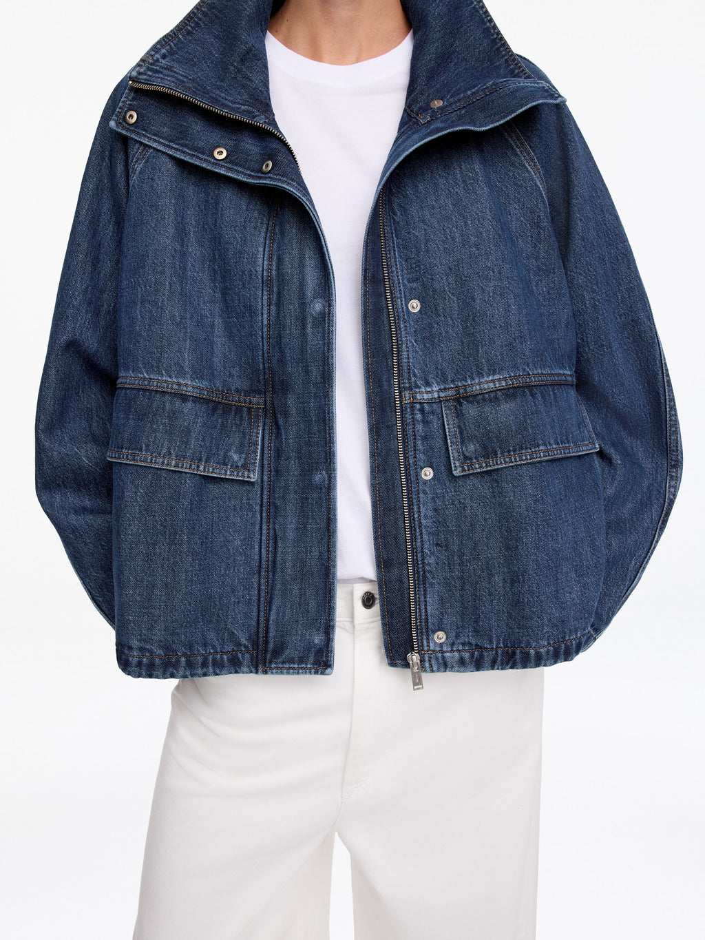 Cotton-Lyocell Denim Jacket - Blue - Image 4