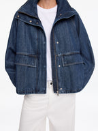 Cotton-Lyocell Denim Jacket - Blue - Image 4