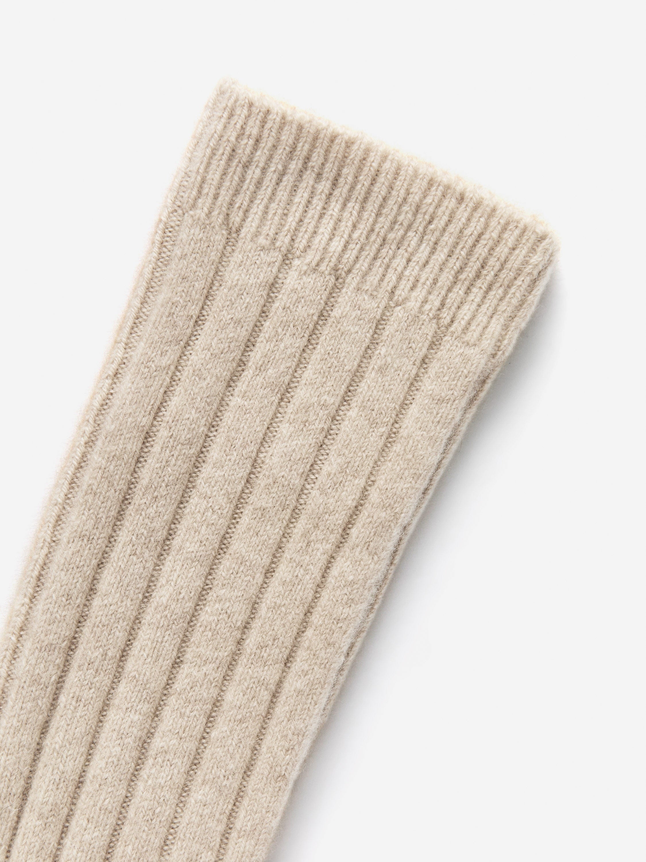 Cashmere-Blend Rib Socks - Beige - Image 2