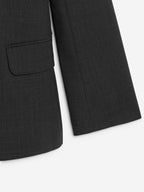 Slim Single-Breasted Blazer - Grey - Image 2