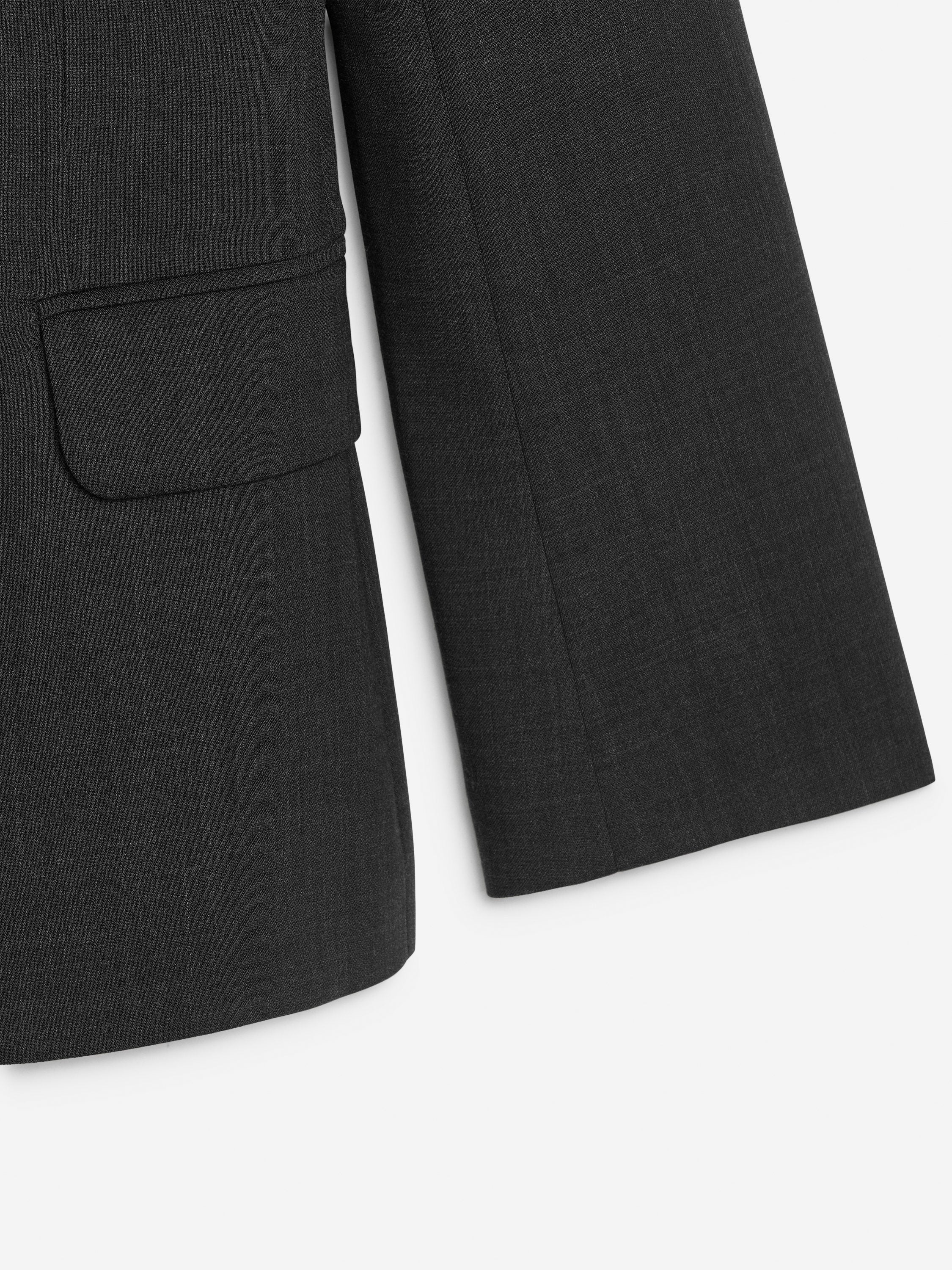 Slim Single-Breasted Blazer - Grey - Image 2