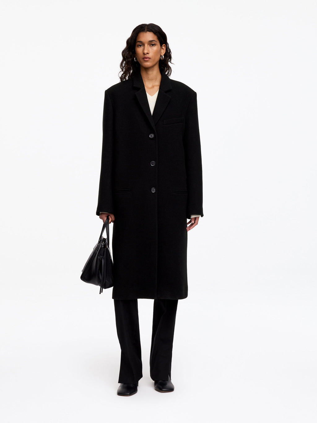 Wool-Blend Coat - Black