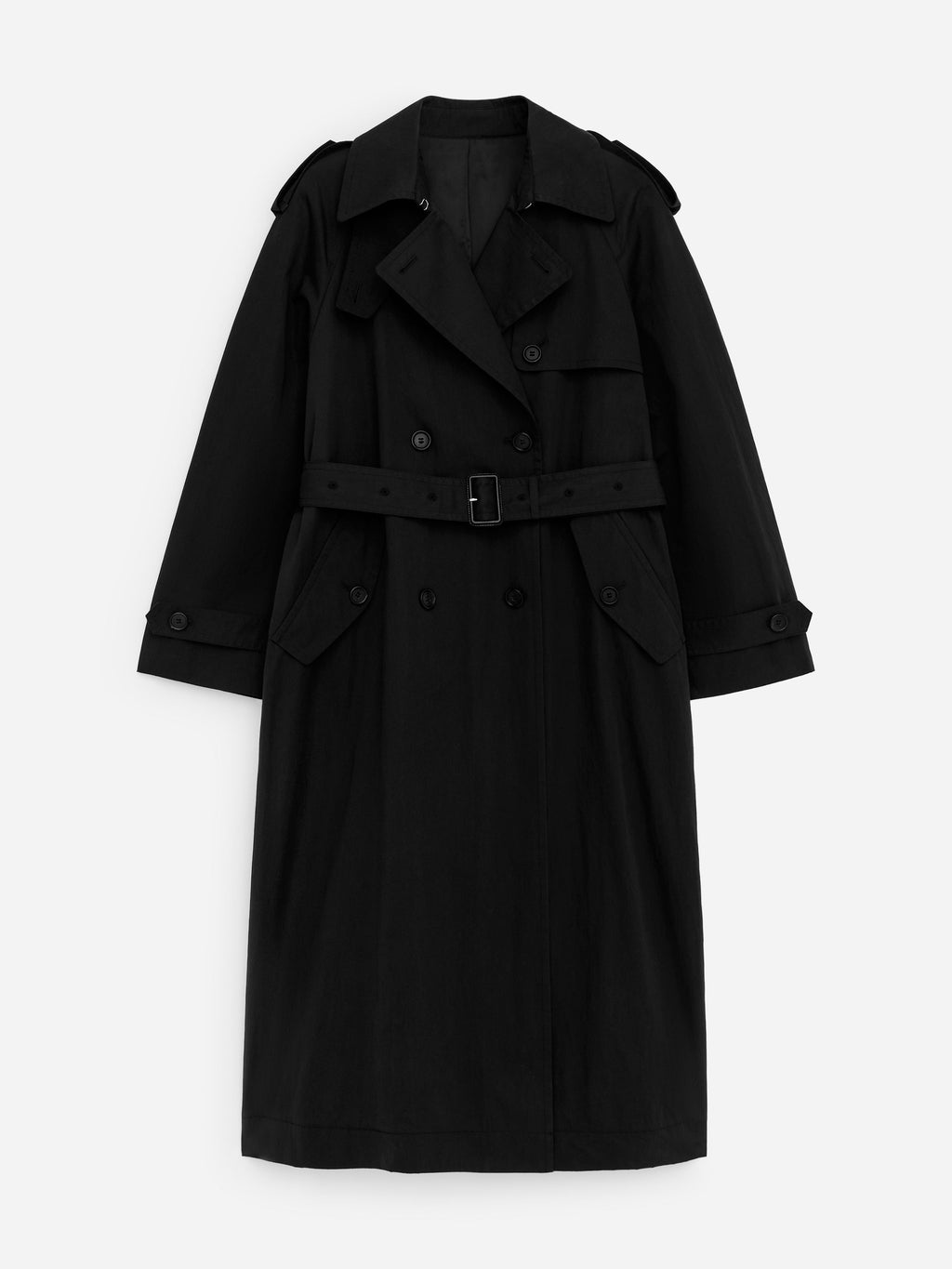 Oversized Trench Coat - Black - Image 6
