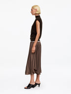 Pure Cashmere Mock-Neck Top - Brown - Image 2