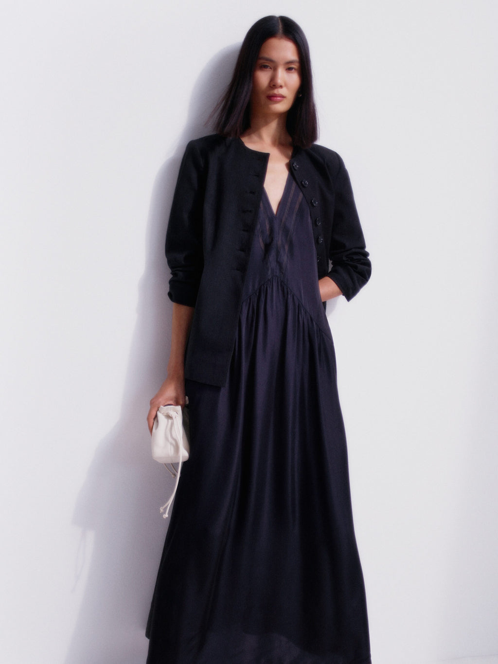 Linen-Blend Blazer - Black - Image 6